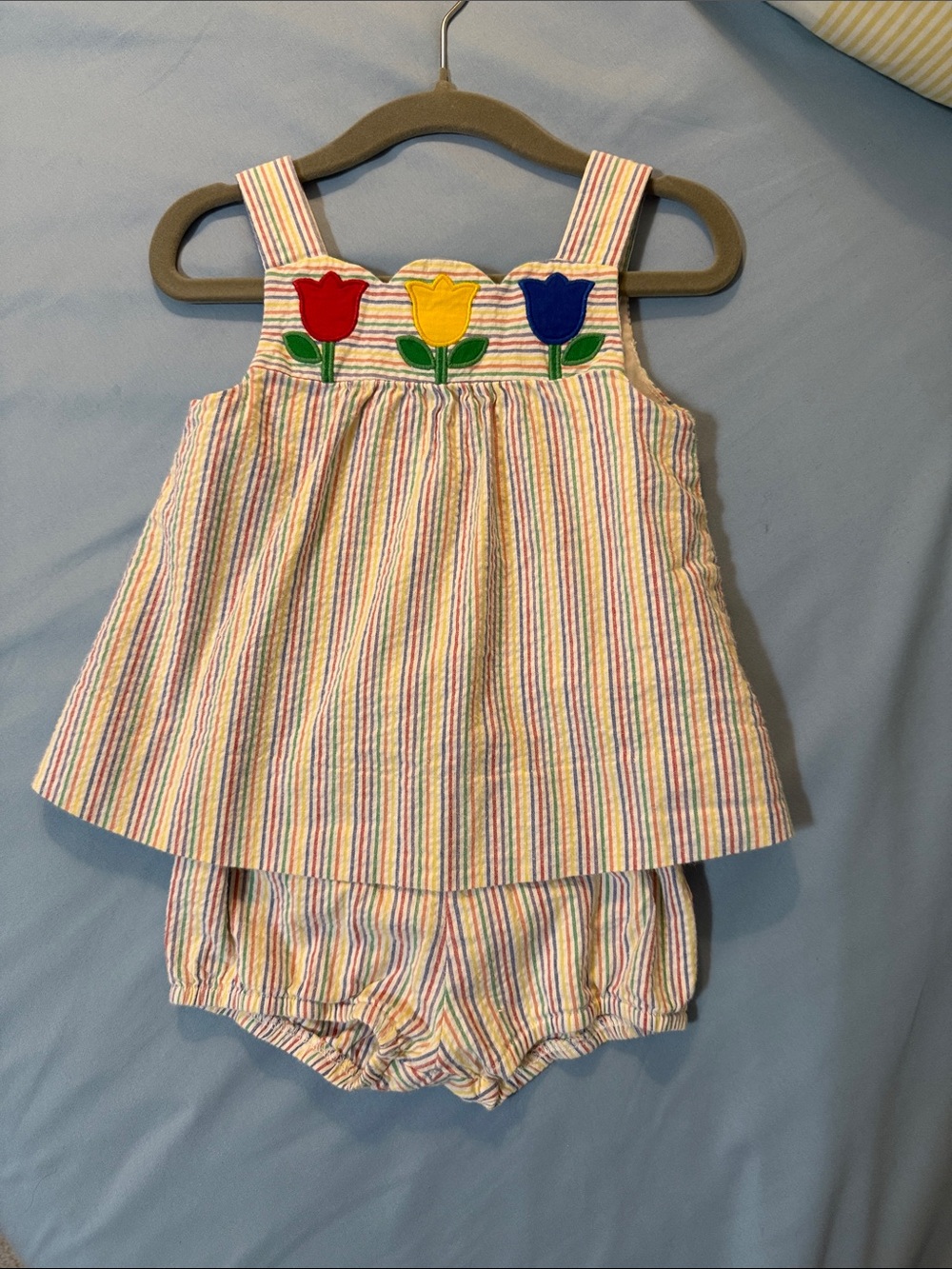 Florence Eiseman Rainbow Tulip Diaper Set